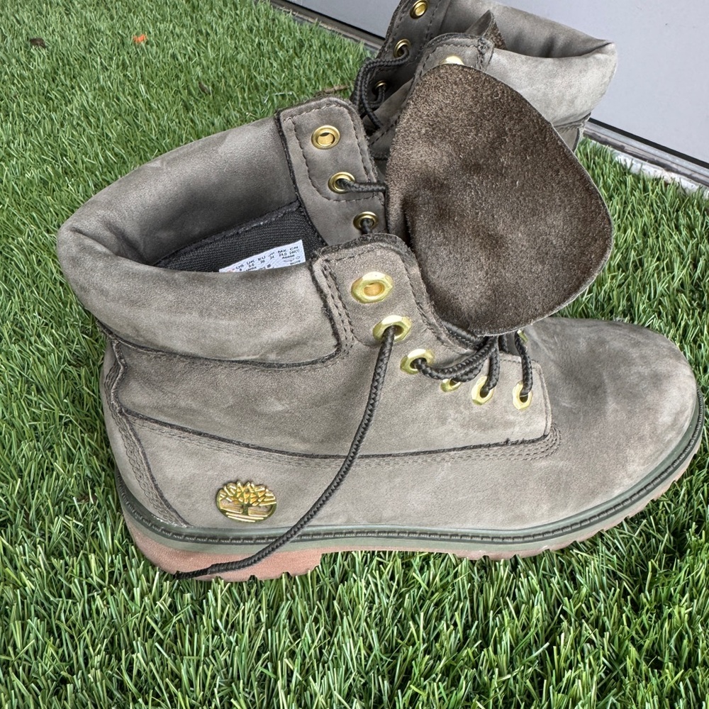 Timberland Charcoal Boots with Brass Details